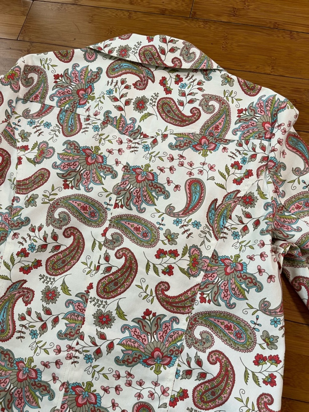 Koret Paisley Button-Up Cream Jacket with Pastel Paisley Accents Coastal Cowgirl - Picture 8 of 10